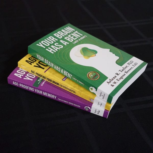 Three Book Bundle, Your Brain has a bent not a dent, age proofing your brain, and age proofing your memory